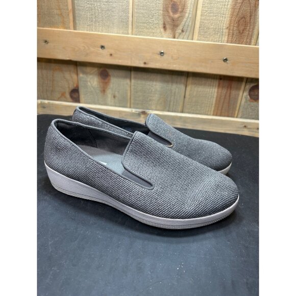 Fitflop Uberknit Slip On Loafers Gray Casual Comfort Shoes - Picture 1 of 7